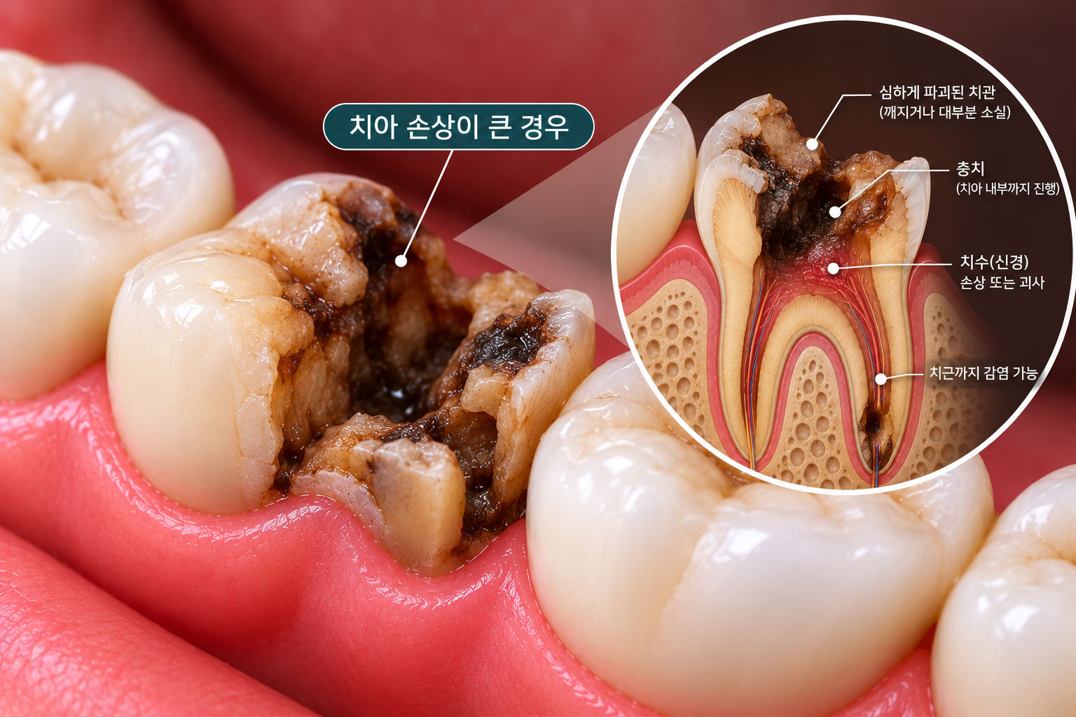 치아 손상이 큰 경우
